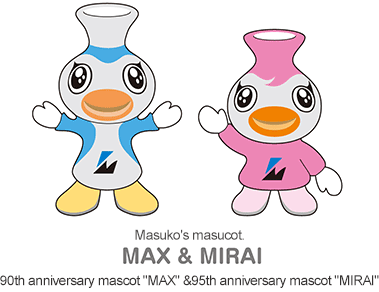 90th anniversary mascot MAX &95th anniversary mascot MIRAI 